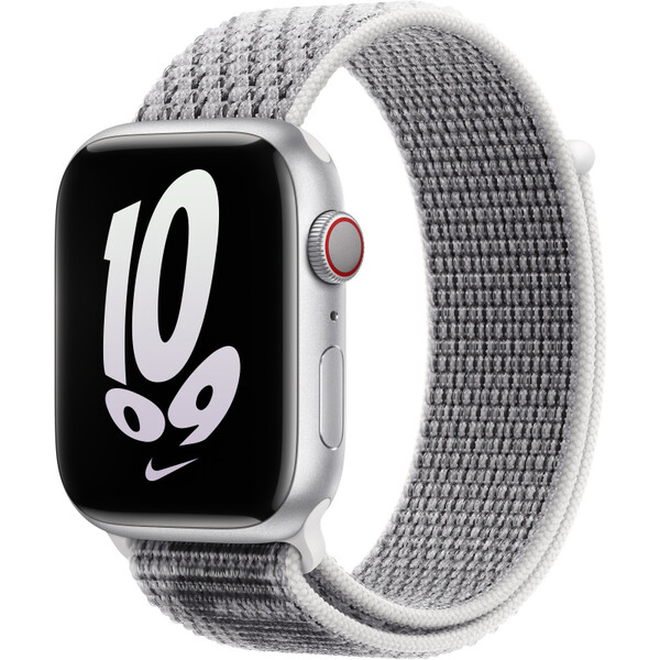 Levně Apple Watch 45mm sněhobílý/černý Nike provlékací sportovní řemínek
