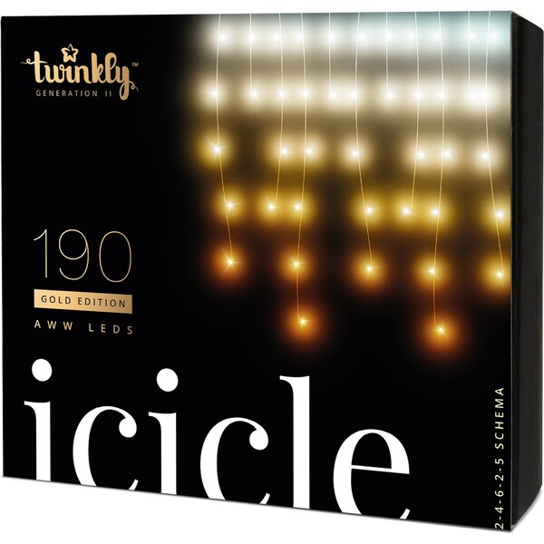 Levně Twinkly Icicle Gold Edition chytrá světýlka 190 ks 5m