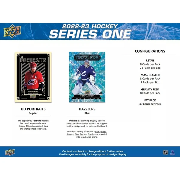 Hokejové karty Upper Deck - 22-23 Series 1 Retail Balíček - Hokejové karty - Obrázek PYF3G00101