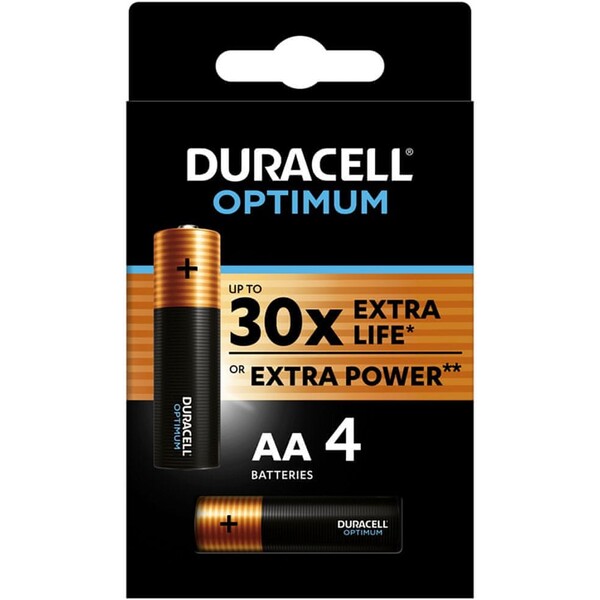 Levně Duracell Optimum AA alkalická baterie 1500 4 ks