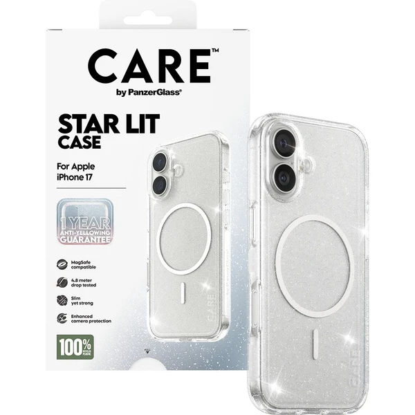 PanzerGlass® CARE Star Lit kryt s MagSafe Apple iPhone 17 třpytivý/bílý - Pouzdra - Obrázek QQDH000K01