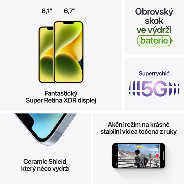 Apple iPhone 14 256GB žlutý - Mobilní telefony - Obrázek R5RL100501