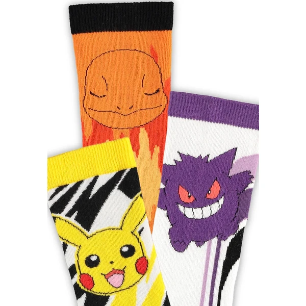 Ponožky Pokémon - Pikachu, Charmander, Gengar 43/46 (3 kusy) - Ponožky - Obrázek RYO0000L01