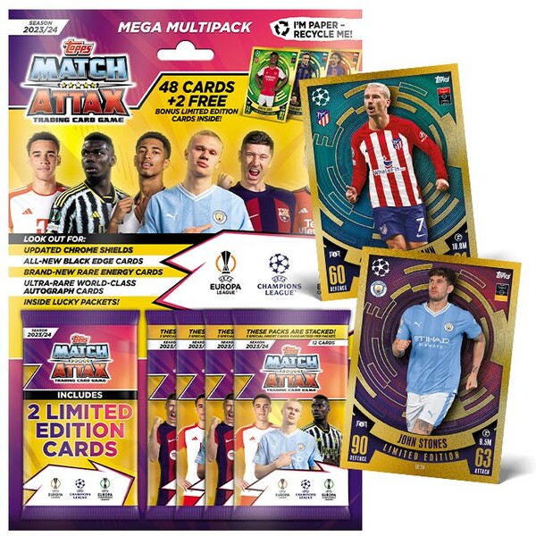 Levně Fotbalové karty Topps UEFA UCL MATCH ATTAX 23/24 - Mega Multipack