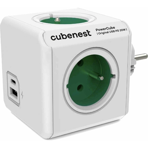 Levně CubeNest PowerCube Original USB PD 20W, A+C, zelená