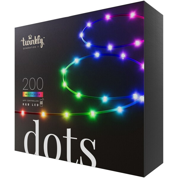 Levně Twinkly Dots LED pásek 200 ks světýlek 10 m černý kabel