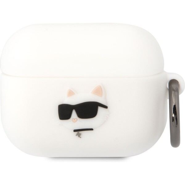Levně Karl Lagerfeld 3D Logo NFT Choupette Head pouzdro Airpods Pro bílé