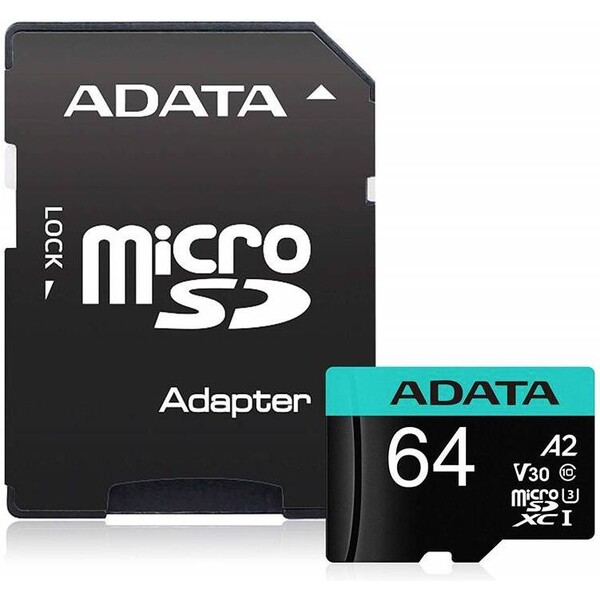 Levně ADATA MicroSDXC karta 64GB XPG UHS-I U3 (R:95/W:90 MB/s) + SD adaptér