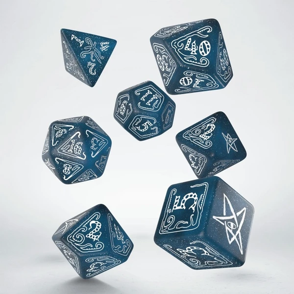 Set kostek Q-workshop Call of Cthulhu Abyssal & White (7 kostek) - Kostky - Hlavní obrázek