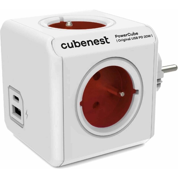 Levně CubeNest PowerCube Original USB PD 20W, A+C, červená