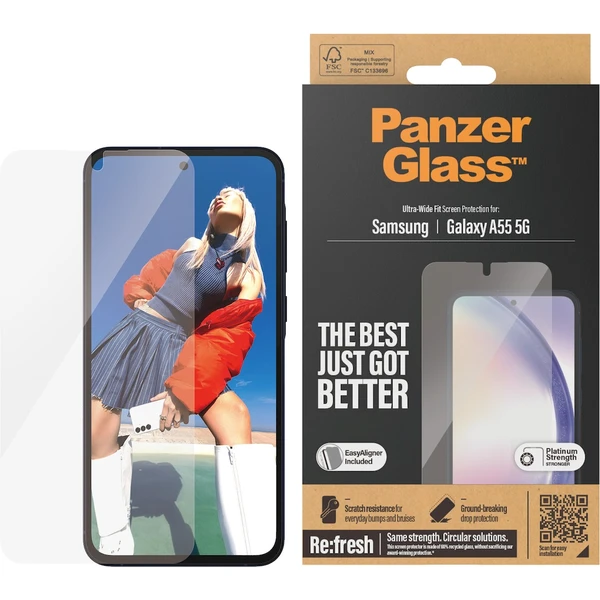 PanzerGlass Ultra-Wide Fit ochranné sklo Samsung Galaxy A55 5G - Ochranné folie a skla - Obrázek U8G3000P01