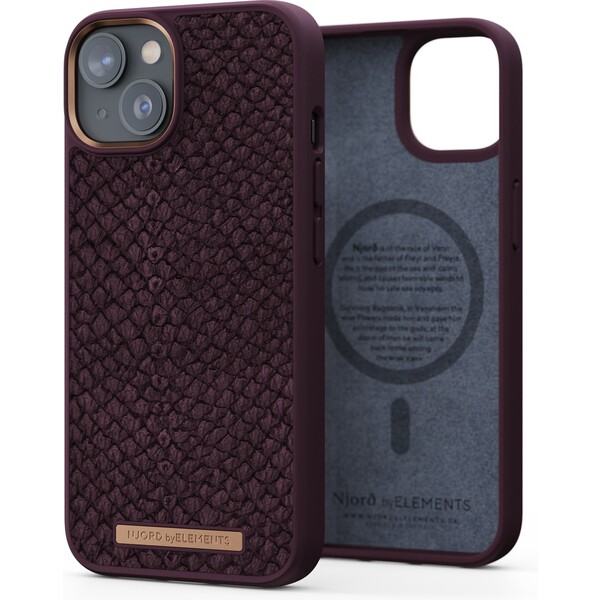 Levně NJORD Salmon Leather Magsafe Case iPhone 13/14 Rust