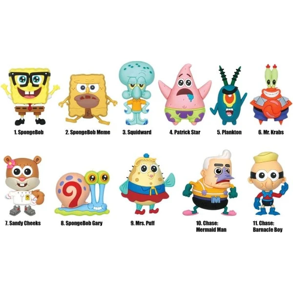 3D přívěsek na batoh Monogram International SpongeBob - Bag Clip Classic Series 3 - náhodný přívěsek - Přívěsky a náhrdelníky - Obrázek V0EF000L01