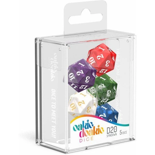 Sada kostek Oakie Doakie D20 Spindown Marble (5ks) - Kostky - Obrázek V290000J01