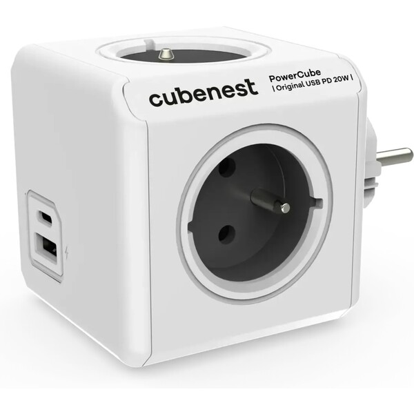 Levně CubeNest PowerCube Original USB PD 20W, A+C, šedá