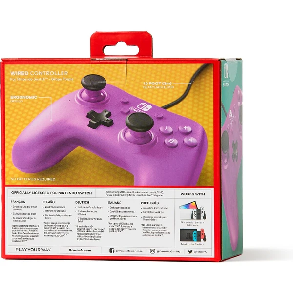 PowerA drátový herní ovladač fialový (Switch) - Herní ovladače - Obrázek WGMM100501