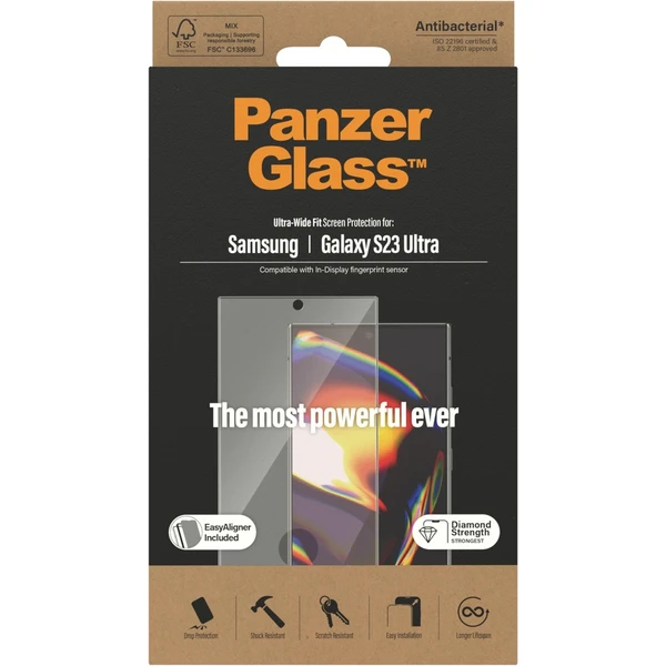 PanzerGlass Premium 3D Samsung Galaxy S23 Ultra (FingerPrint ready) s instalačním rámečkem - Ochranné folie a skla - Obrázek X9S1G00101