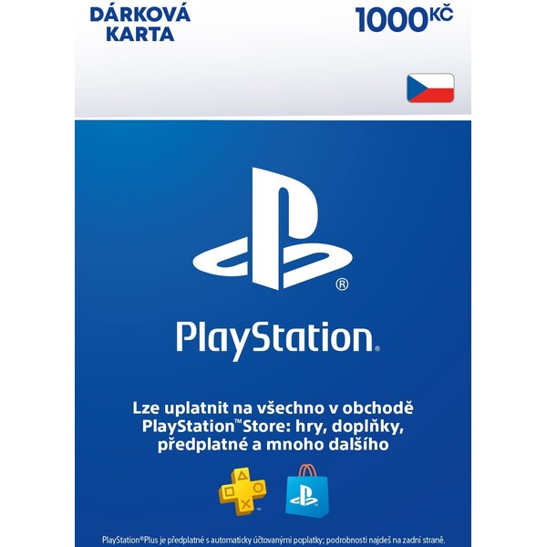 Sony PlayStation - Dárková Karta 1000 Kč (online kód)