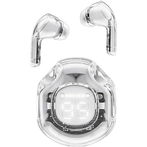 Levně Acefast T8 Crystal Bluetooth sluchátka do uší bílá