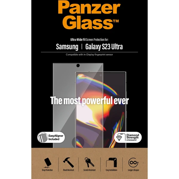 PanzerGlass Premium 3D Samsung Galaxy S23 Ultra (FingerPrint ready) s instalačním rámečkem - Ochranné folie a skla - Obrázek Y9S1G00101