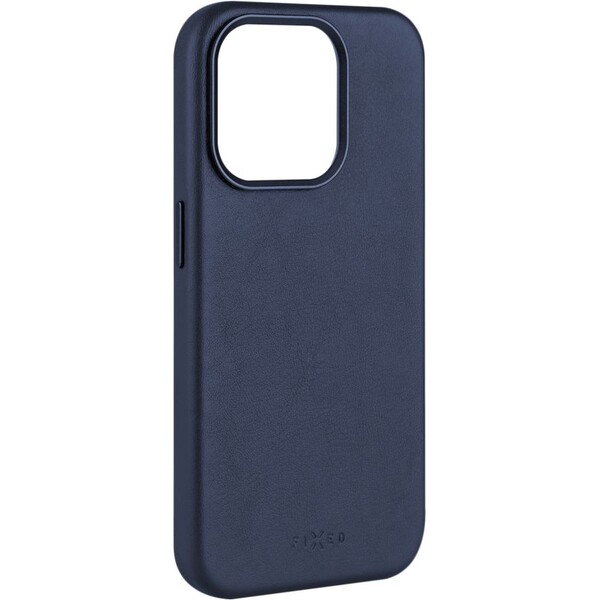 Levně FIXED MagLeather kožený kryt s MagSafe Apple iPhone 15 Pro Max modrý