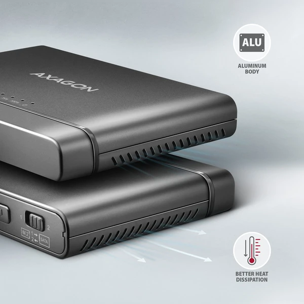 AXAGON ADSA-CC USB-C NVMe M.2 SSD 2.5'/3.5 SSD/HDD adaptér - Externí boxy - Obrázek Z3P0000K01