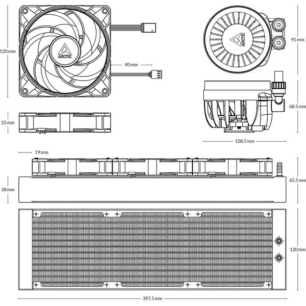 ARCTIC Liquid Freezer III - 360 A-RGB bílý - Chladiče - Obrázek ZAV4000L01