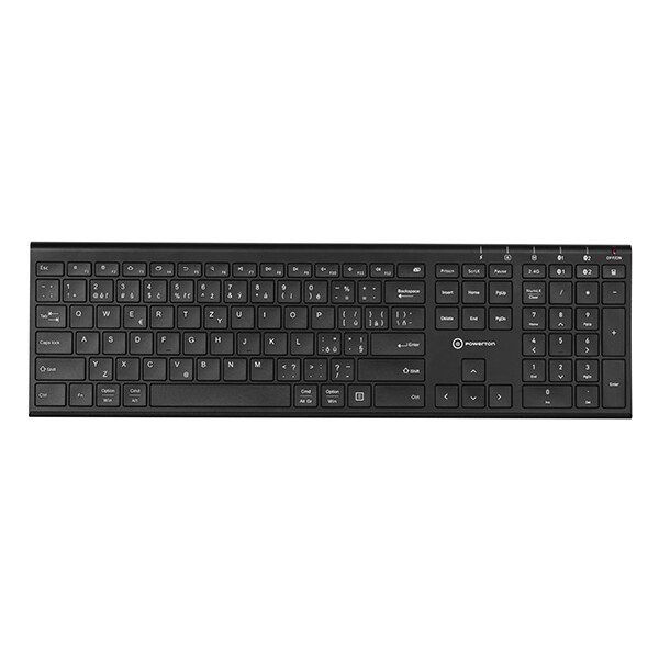 Levně Powerton UltraSlim bezdrátová klávesnice CZ/SK černá