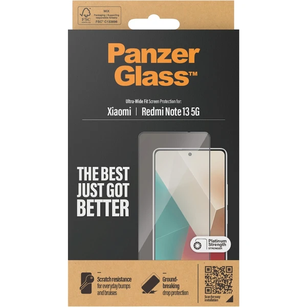 PanzerGlass Ultra-Wide Fit ochranné sklo Xiaomi Redmi Note 13 5G/13 Pro 4G - Ochranné folie a skla - Obrázek ZS51000P01