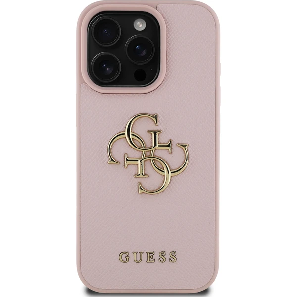 Guess PU Grained 4G Metal Logo kryt iPhone 16 Pro Max růžový - Pouzdra - Obrázek a103c049dc294552a213e2694992603c