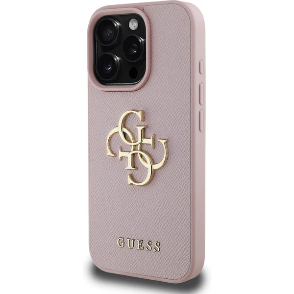 Guess PU Grained 4G Metal Logo kryt iPhone 16 Pro Max růžový - Pouzdra - Obrázek a171447c391f4f55ac343d5bbc4b689d