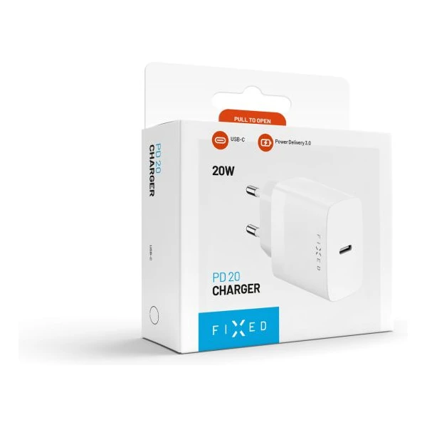 FIXED nabíječka  s USB-C výstupem a podporou PD 20W bílá - Nabíječky - Obrázek becb50242f53461c89fbe2dae2324ee9
