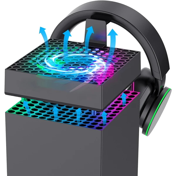 iPega XBX024S Multifunkční Nabíjecí RGB Stojan s Chlazením pro Xbox Series X - Nabíječky - Obrázek c816c83b64b0449b9839c7e88ff890b6
