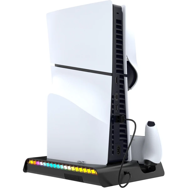 iPega P5S006 Multifunkční Nabíjecí RGB Stojan s Chlazením pro PS5 Slim černý - Nabíječky - Obrázek d3852d053e7042efa998cc090881fc2b