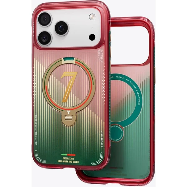 Torras Ostand Q3 Air World Cup Limited MagSafe kryt iPhone 17 Pro red & green - Pouzdra - Obrázek d_98f60f44338649b1b2ae001916fbb27b