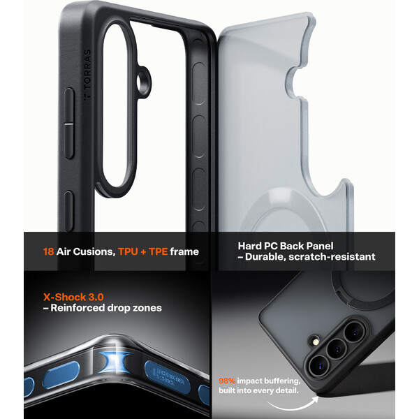 Torras Ostand Q3 Spin MagSafe kryt Samsung Galaxy S26+ obsidian black - Pouzdra - Obrázek dd8c309b64de47a0b41f001a88bdeae7
