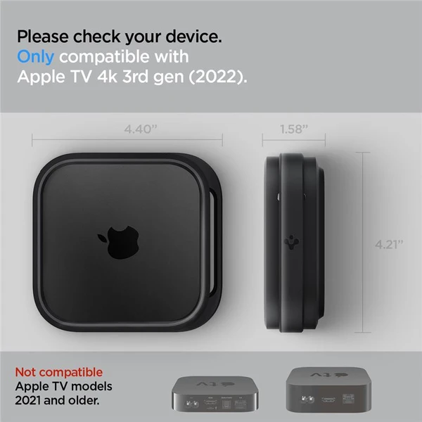 Spigen Silicone Fit Mount silikonový držák pro Apple TV 4K 3th Gen (2022) černý - Držáky - Obrázek de7e2731c4644f8f9d7ccfb73a94bab8