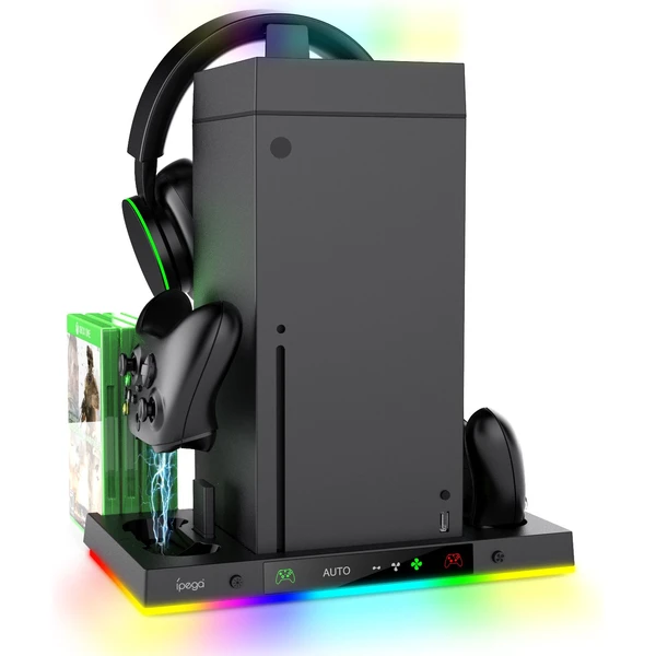 iPega XBX024S Multifunkční Nabíjecí RGB Stojan s Chlazením pro Xbox Series X - Nabíječky - Obrázek f508926b30c64c4d9141d3d60ce6777b