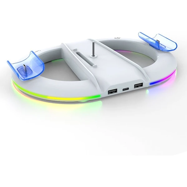 iPega P5S045 Vertikální Nabíjecí Stojan s RGB pro PS5/PS5 Slim/PS5 Pro bílý - Nabíječky - Obrázek fe6517966da64482abc25390a83dec73
